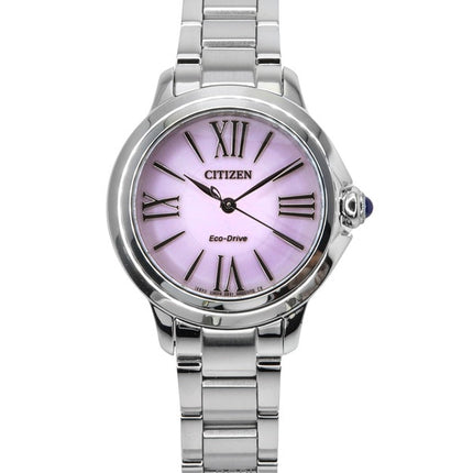 Citizen L ruostumattomasta teräksestä valmistettu vaaleanpunainen kellotaulu Eco-Drive EM1160-58X naisten kello