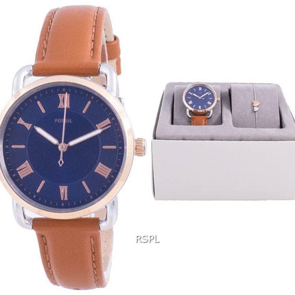 Fossil Copeland sininen soittaa kvartsi ES4913SET lahjasetti naisten kello