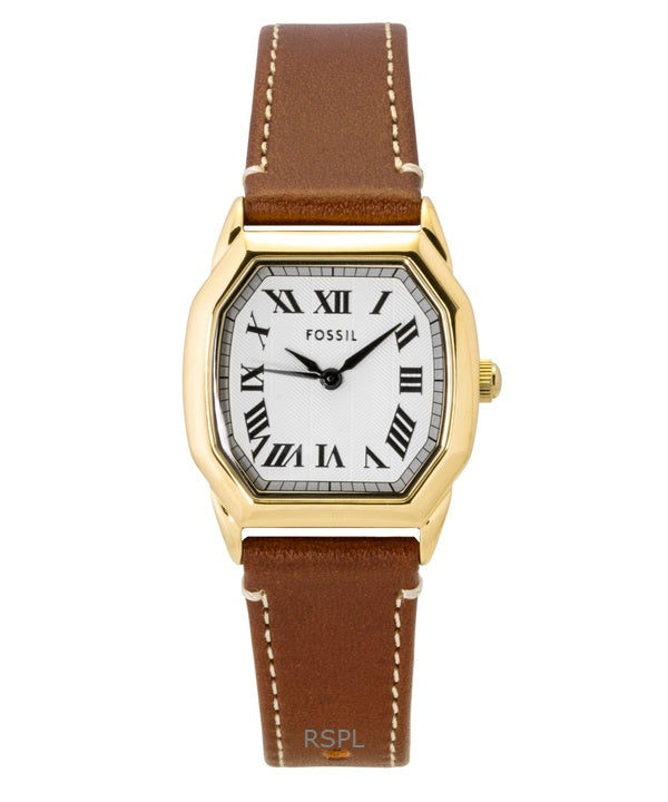 Fossil Harlow nahkaranneke beige soittaa kvartsi ES5364 naisten kello