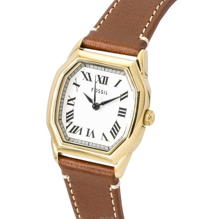 Fossil Harlow nahkaranneke beige soittaa kvartsi ES5364 naisten kello