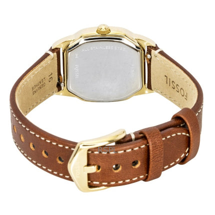 Fossil Harlow nahkaranneke beige soittaa kvartsi ES5364 naisten kello