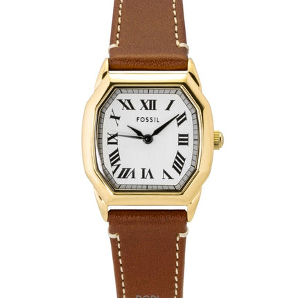 Fossil Harlow nahkaranneke beige soittaa kvartsi ES5364 naisten kello
