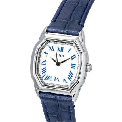 Fossil Harlow Croco nahkainen kermanvärinen kvartsi ES5425 naisten kello