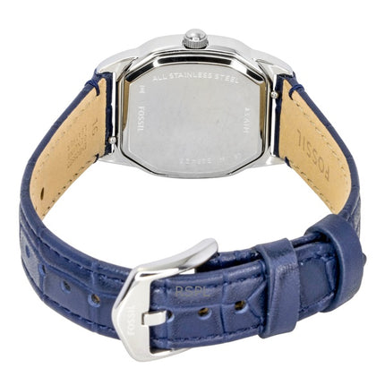 Fossil Harlow Croco nahkainen kermanvärinen kvartsi ES5425 naisten kello