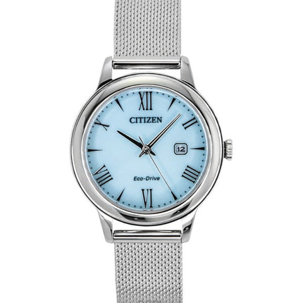Citizen Elegance ruostumattomasta teräksestä valmistettu sininen kellotaulu Eco-Drive EW2621-75M 100M naisten kello