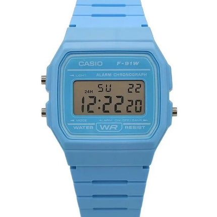 Casio Digital Sininen hartsihihna kvartsi F-91WC-2A Unisex kello