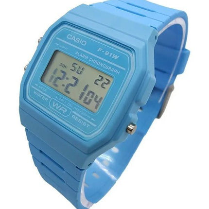 Casio Digital Sininen hartsihihna kvartsi F-91WC-2A Unisex kello