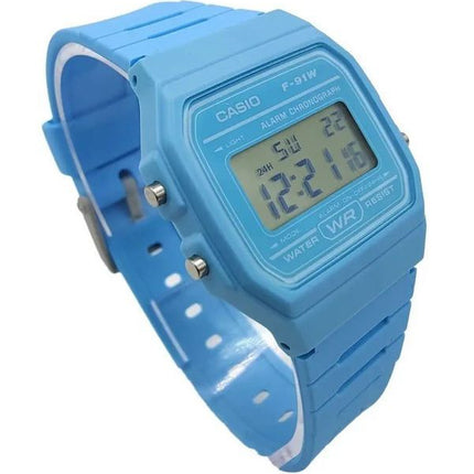Casio Digital Sininen hartsihihna kvartsi F-91WC-2A Unisex kello
