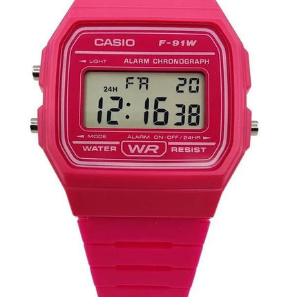 Casio Digital Pink Resin Strap Quartz F-91WC-4A Unisex kello