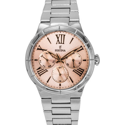 Festina Boyfriend ruostumattomasta teräksestä valmistettu monitoiminen pinkki kellotaulu kvartsi F16716-3 naisten kello