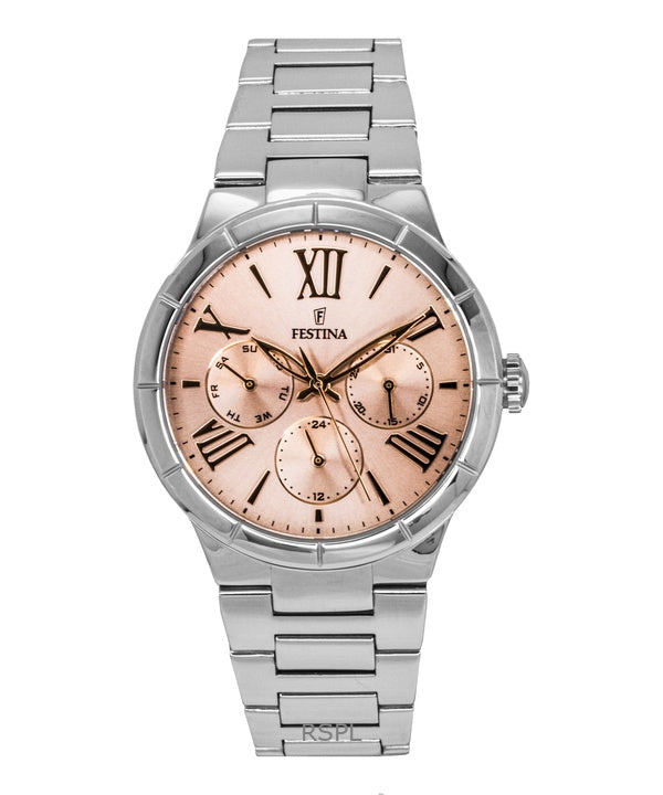 Festina Boyfriend ruostumattomasta teräksestä valmistettu monitoiminen pinkki kellotaulu kvartsi F16716-3 naisten kello