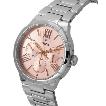 Festina Boyfriend ruostumattomasta teräksestä valmistettu monitoiminen pinkki kellotaulu kvartsi F16716-3 naisten kello