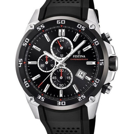 Festina The Originals Chronograph kumihihna musta kellotaulu kvartsi F20330-5 100M miesten kello