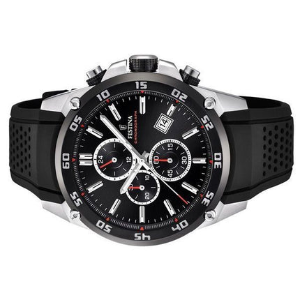 Festina The Originals Chronograph kumihihna musta kellotaulu kvartsi F20330-5 100M miesten kello