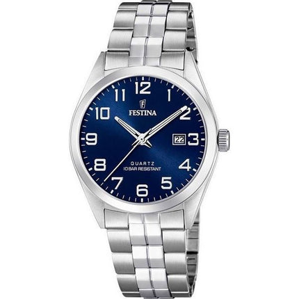 Festina Classics ruostumattomasta teräksestä valmistettu sininen kellotaulu kvartsi F20437-3 miesten kello