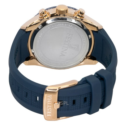 Festina keraaminen kronografi kumihihna sininen soittaa kvartsi F20516-1 100M miesten kello