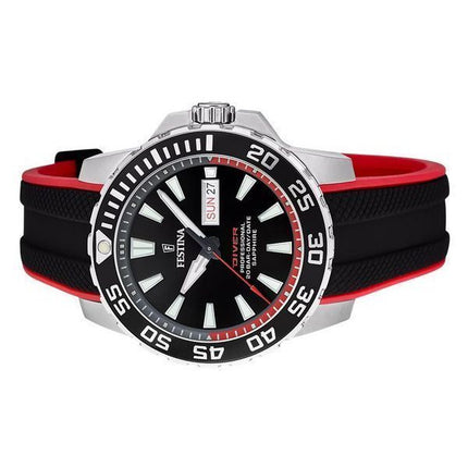 Festina The Originals kumihihna, musta kellotaulu kvartsi Diver&#39,s F20662-3 200M miesten kello