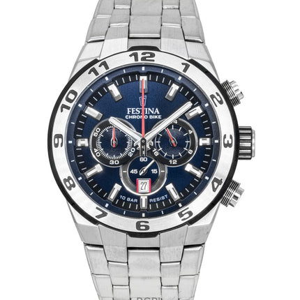 Festina Chrono Bike Chronograph ruostumattomasta teräksestä valmistettu sininen kellotaulu kvartsi F20670-1 100M miesten kello