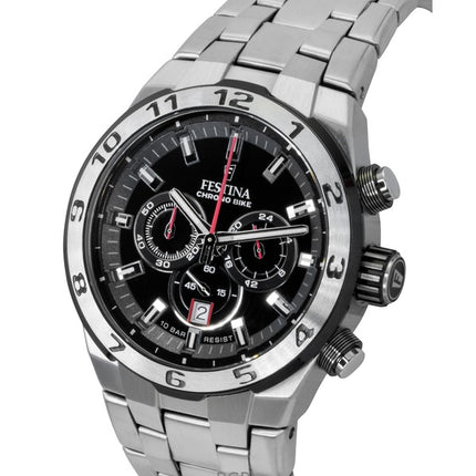Festina Chrono Bike Chronograph ruostumattomasta teräksestä valmistettu musta kellotaulu kvartsi F20670-6 100M miesten kello