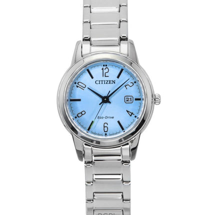 Citizen Elegance ruostumattomasta teräksestä valmistettu vaaleansininen kellotaulu Eco-Drive FE1241-71L naisten kello