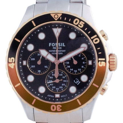 Fossil FB-03 Chronograph musta soittaa ruostumatonta terästä kvartsi FS5768 100M miesten kello
