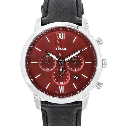 Fossil Neutra Chronograph Black LiteHide Nahkahihna Burgundy Kellotaulu Quartz FS6016 Miesten kello