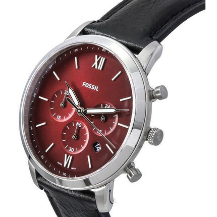 Fossil Neutra Chronograph Black LiteHide Nahkahihna Burgundy Kellotaulu Quartz FS6016 Miesten kello