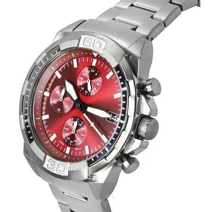 Fossil Bronson Chronograph Smoke ruostumaton teräs viininpunainen kellotaulu kvartsi FS6017 miesten kello