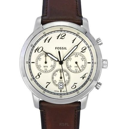 Fossil Neutra Chronograph nahkaranneke Kermanvärinen kellotaulu Quartz FS6022 miesten kello