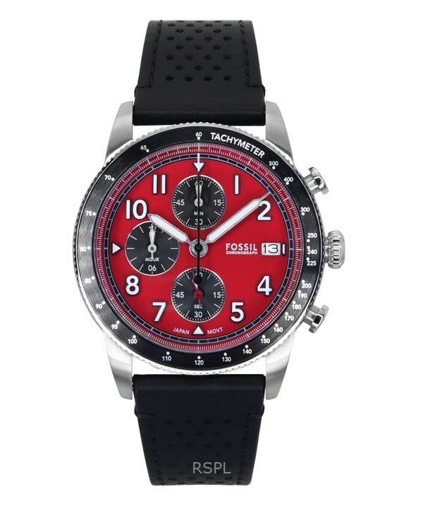 Fossil Sport Tourer Chronograph -nahkahihnan punainen kellotaulu kvartsi FS6086 miesten kello