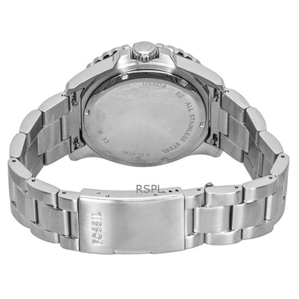 Fossil Blue GMT ruostumattomasta teräksestä valmistettu musta kellotaulu kvartsi FS6092 100M miesten kello