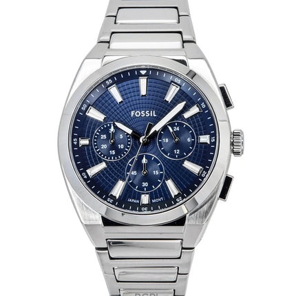 Fossil Everett Chronograph ruostumattomasta teräksestä valmistettu sininen kellotaulu kvartsi FS6104 miesten kello