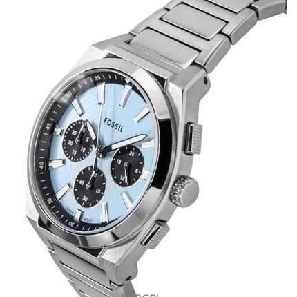 Fossil Everett Chronograph ruostumattomasta teräksestä valmistettu sininen kellotaulu kvartsi FS6105 miesten kello