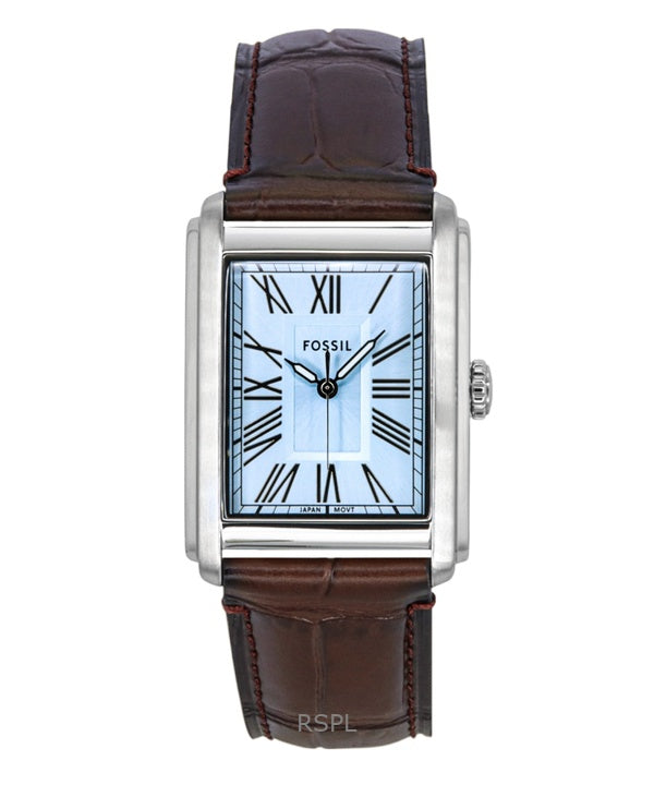 Fossil Carraway FS6110 sininen Sunray -kellotaululla varustettu kvartsikello, nahkaranneke, miesten kello