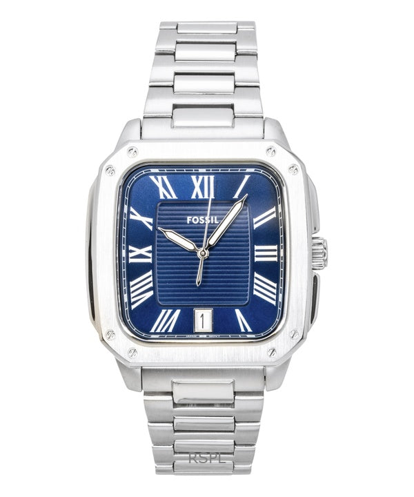 Fossil Crosby ruostumattomasta teräksestä valmistettu sininen kellotaulu kvartsi FS6121 miesten kello