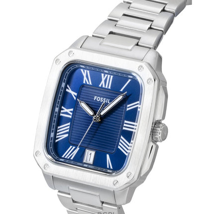 Fossil Crosby ruostumattomasta teräksestä valmistettu sininen kellotaulu kvartsi FS6121 miesten kello