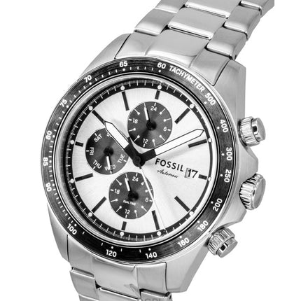 Fossil Autocross monitoiminen ruostumattomasta teräksestä valmistettu hopeinen kellotaulu kvartsi FS6124 miesten kello