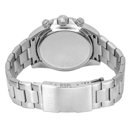Fossil Autocross monitoiminen ruostumattomasta teräksestä valmistettu hopeinen kellotaulu kvartsi FS6124 miesten kello
