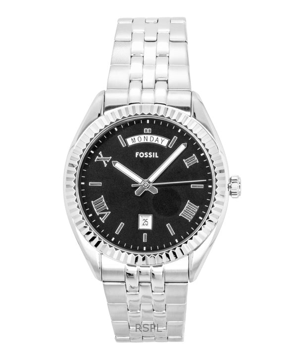 Fossil Campbell ruostumattomasta teräksestä valmistettu musta kellotaulu kvartsi FS6139 miesten kello