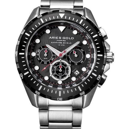 Oinas Gold inspiroi Atlantin Chronograph kvartsi G 7002 SBK-BK Miesten Kello