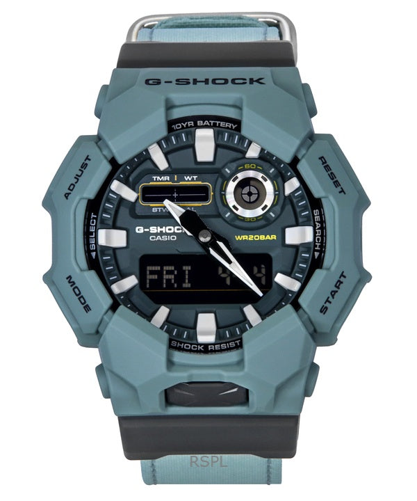 Casio G-Shock analoginen digitaalinen kangashihna sininen kellotaulu kvartsi GA-010CE-2A 200M miesten kello