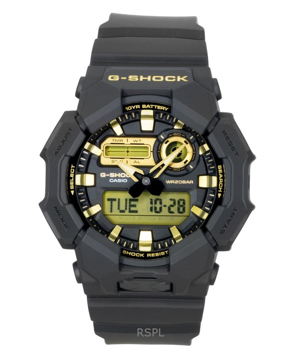 Casio G-Shock analoginen digitaalinen biopohjainen hartsiranneke mustalla kellotaululla kvartsi GA-010GB-1A9 200M miesten kello