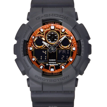 Casio G-Shock analoginen digitaalinen hartsihihna monivärinen kellotaulu kvartsi GA-100FL-8A 200M miesten kello