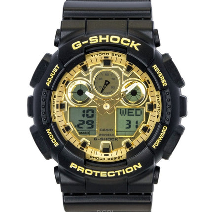 Casio G-Shock -hartsiranneke, analoginen digitaalinen, kultainen kellotaulu, kvartsi, GA-100GGB-1A9, 200M miesten kello