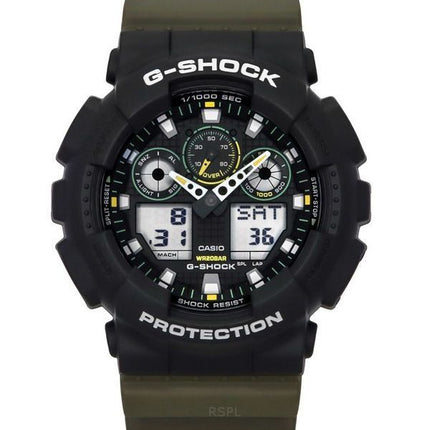 Casio G-Shock analoginen digitaalinen hartsihihna musta kellotaulu kvartsi GA-100TU-1A3 200M miesten kello