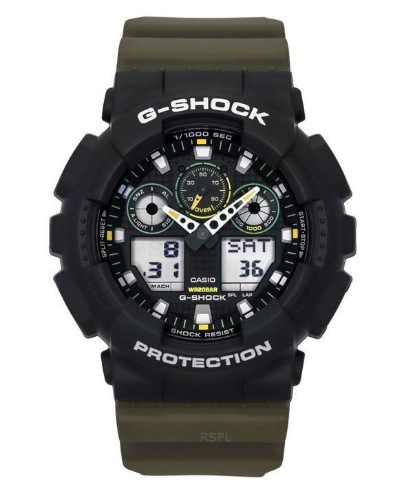 Casio G-Shock analoginen digitaalinen hartsihihna musta kellotaulu kvartsi GA-100TU-1A3 200M miesten kello