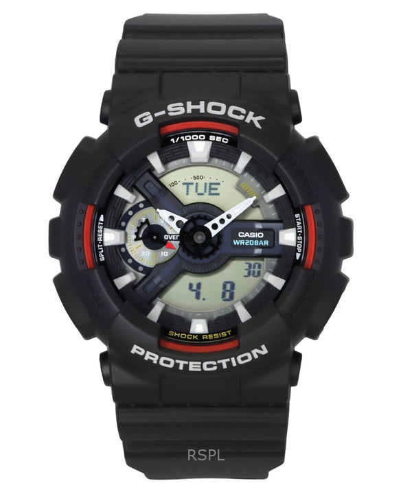 Casio G-Shock analoginen digitaalinen biopohjainen hartsi musta kellotaulu kvartsi GA-110RL-1A 200M miesten kello