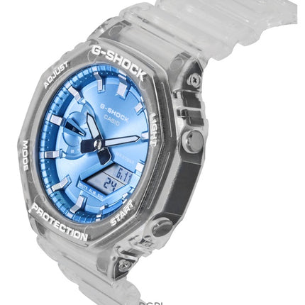 Casio G-Shock analoginen digitaalinen hartsiranneke sinisellä kellotaululla GA-2100BM-7A2 200M unisex-kello