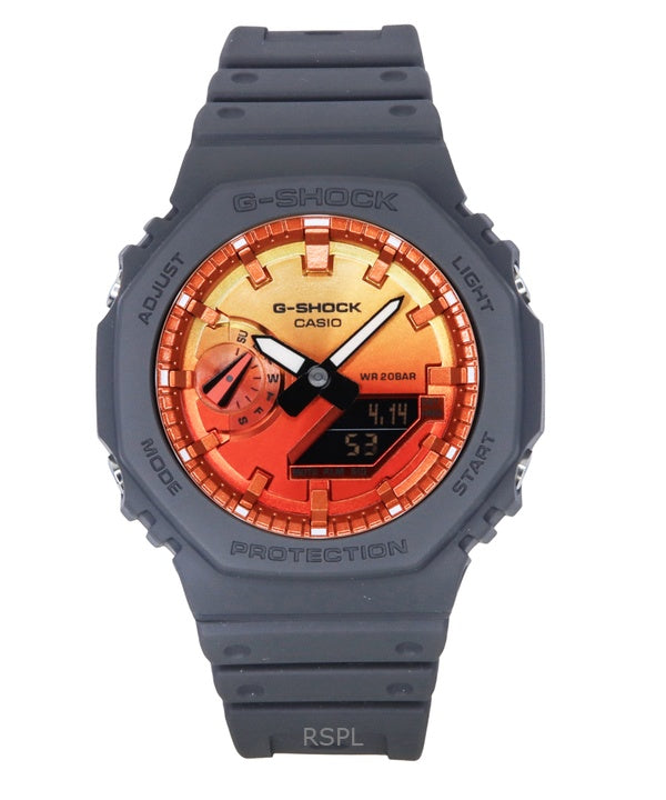 Casio G-Shock analoginen digitaalinen biopohjainen hartsihihna monivärinen kellotaulu kvartsi GA-2100FL-8A 200M miesten kello