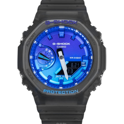 Casio G-Shock analoginen digitaalinen hartsiranneke sinisellä kellotaululla kvartsi GA-2100FLS-8A2 200M miesten kello